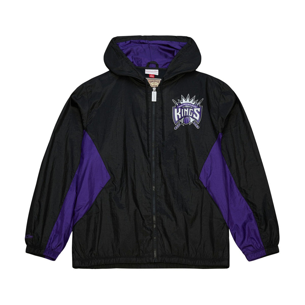 Sacramento Kings Playmaker Full-Zip Hooded Windbreaker Jacket - Black | Mitchell & Ness discount