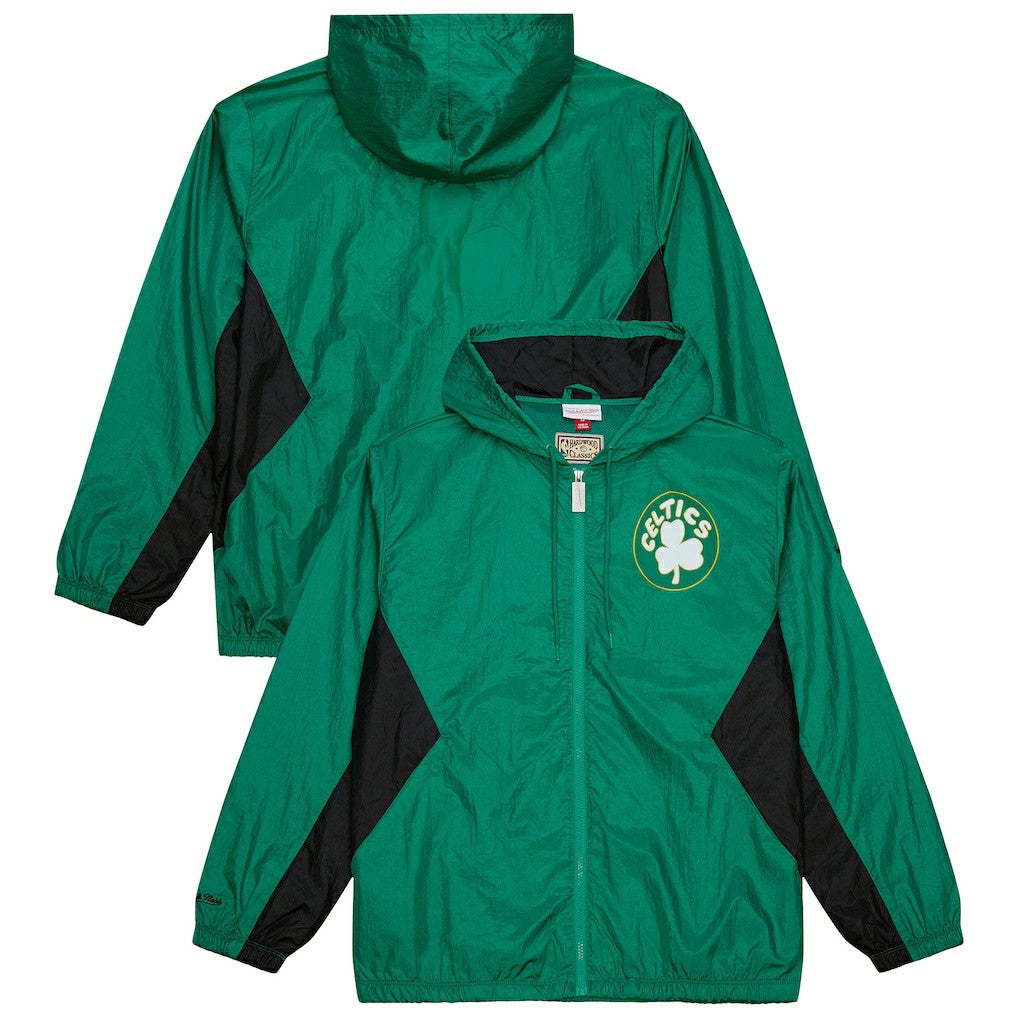 Boston Celtics Playmaker Full-Zip Hooded Windbreaker Jacket - Kelly Green | Mitchell & Ness outlet