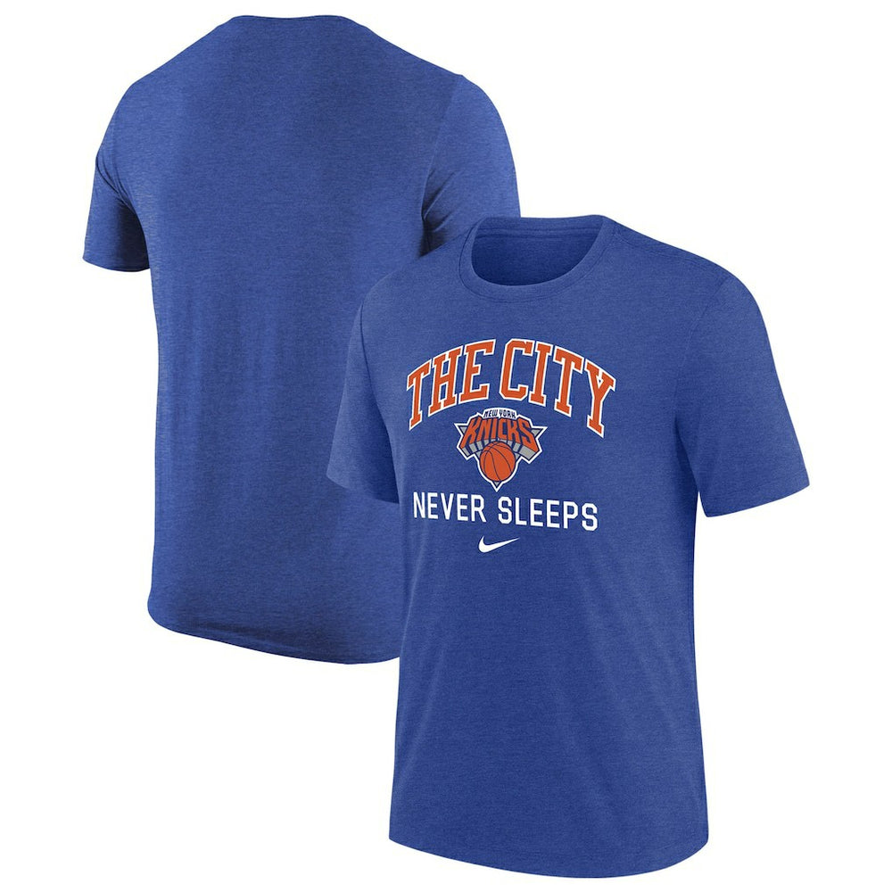 New York Knicks Tri-Blend T-Shirt - Heather Royal | Nike sale