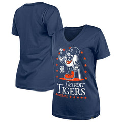 Detroit Tigers Women's Little Miss 2 V-Neck T-Shirt - Navy | New Era