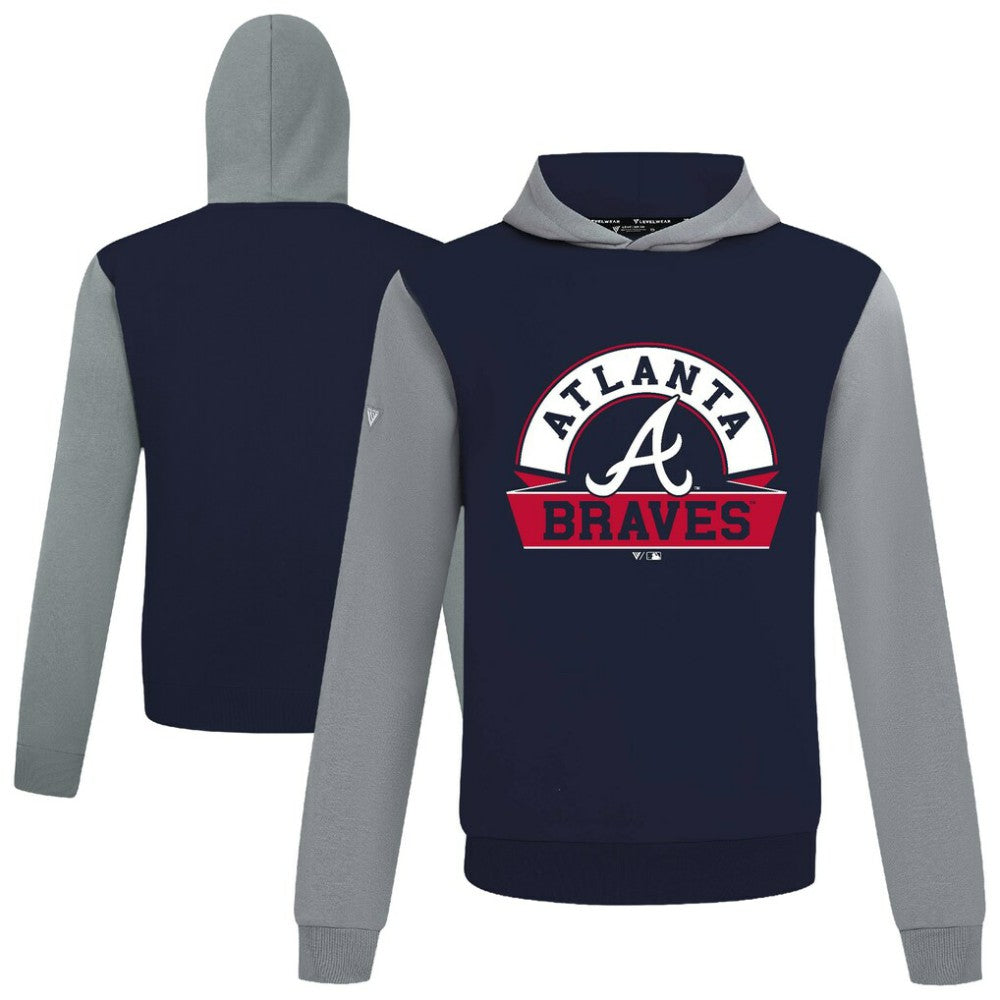 Atlanta Braves Levelwear Throwback Ultimate Banner Arch Hoodie - Navy