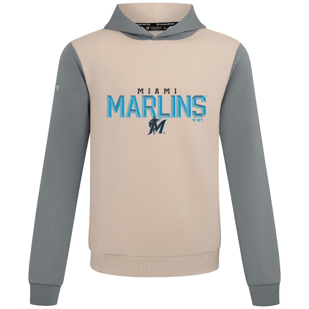 Miami Marlins Levelwear Throwback Carve Ultimate Hoodie - Sand
