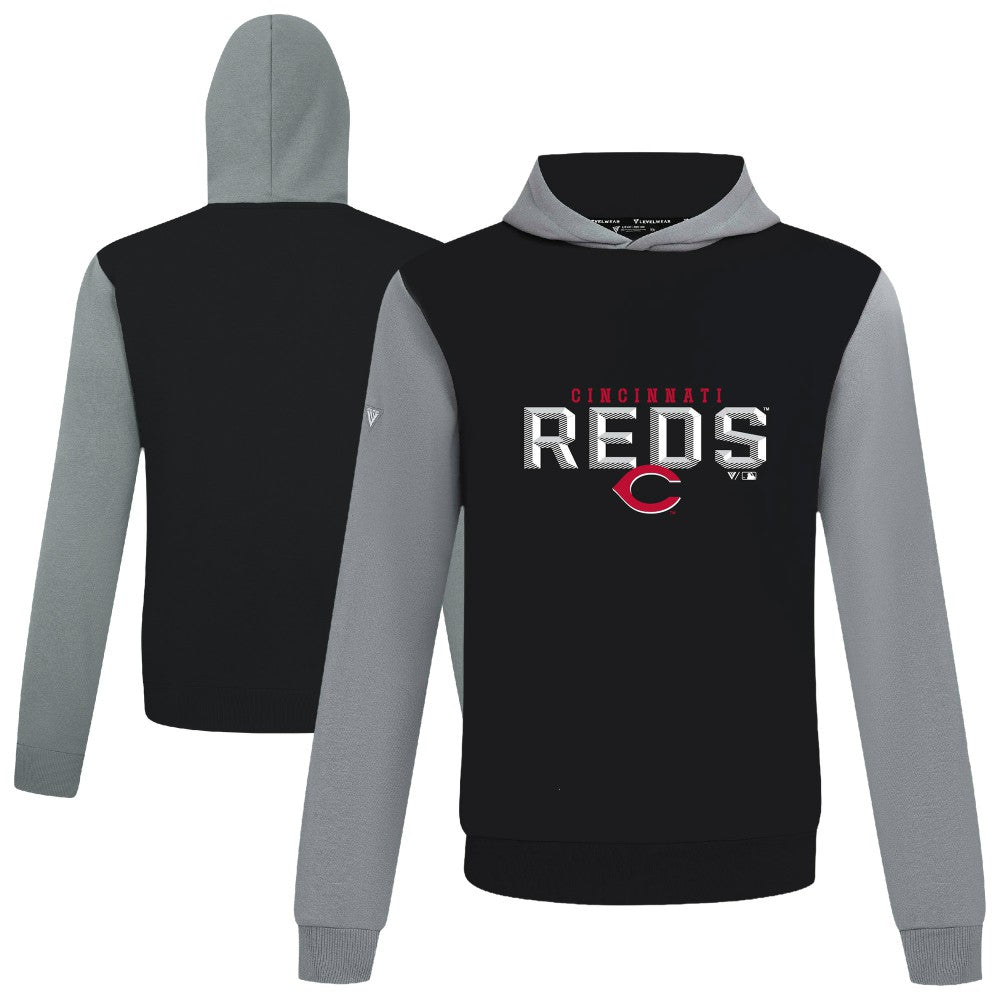Cincinnati Reds Levelwear Throwback Carve Ultimate Hoodie - Black