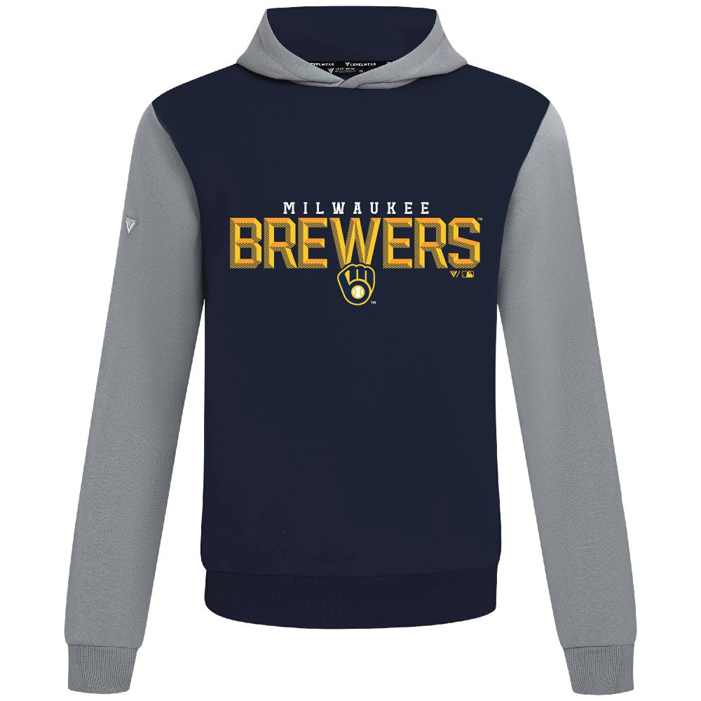 Milwaukee Brewers Levelwear Throwback Carve Ultimate Hoodie - Navy