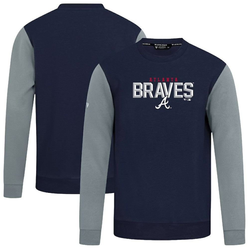 Atlanta Braves Levelwear Throwback Ultimate Carve Sweatshirt - Navy