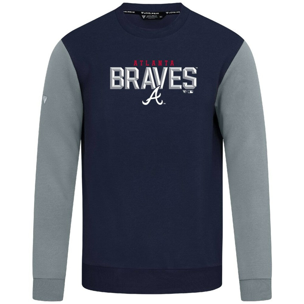 Atlanta Braves Levelwear Throwback Ultimate Carve Sweatshirt - Navy