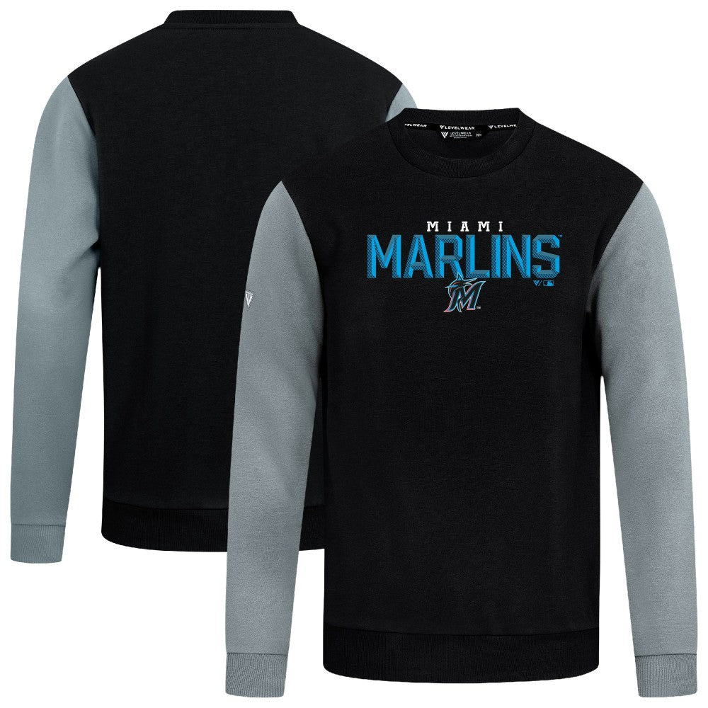 Miami Marlins Levelwear Throwback Ultimate Carve Sweatshirt - Black