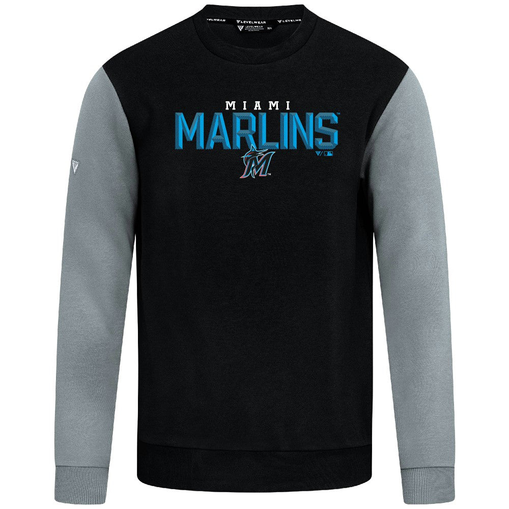 Miami Marlins Levelwear Throwback Ultimate Carve Sweatshirt - Black