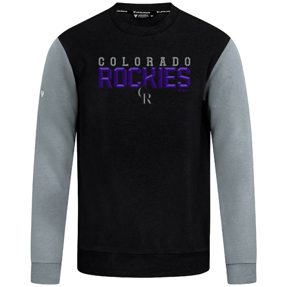 Colorado Rockies Levelwear Throwback Ultimate Carve Sweatshirt - Black