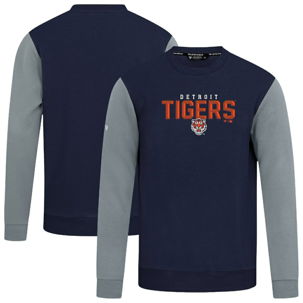 Detroit Tigers Levelwear Throwback Ultimate Carve Sweatshirt - Navy