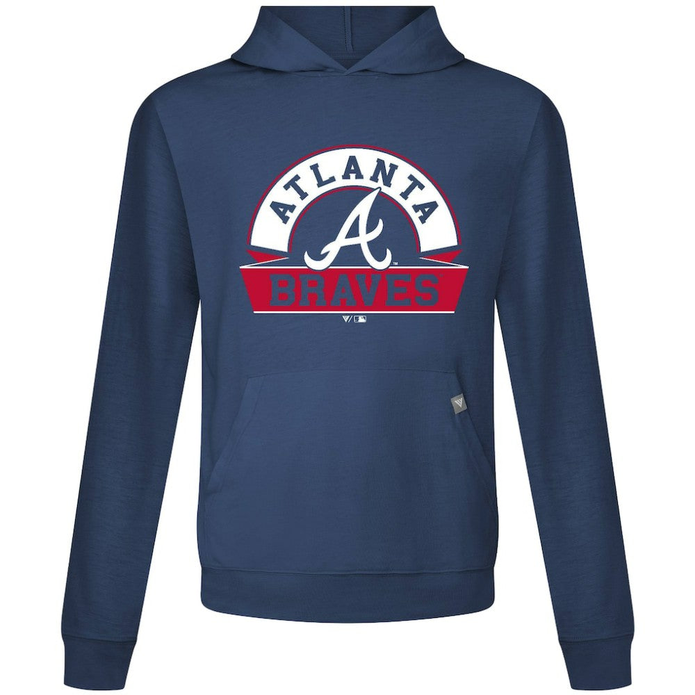 Atlanta Braves Levelwear Relay Banner Arch Pullover Hoodie - Navy