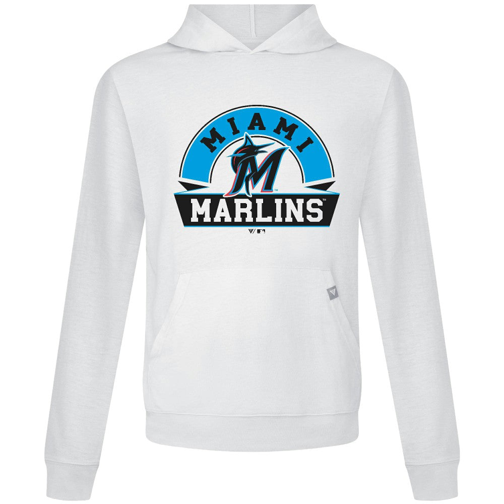 Miami Marlins Levelwear Relay Banner Arch Pullover Hoodie - White