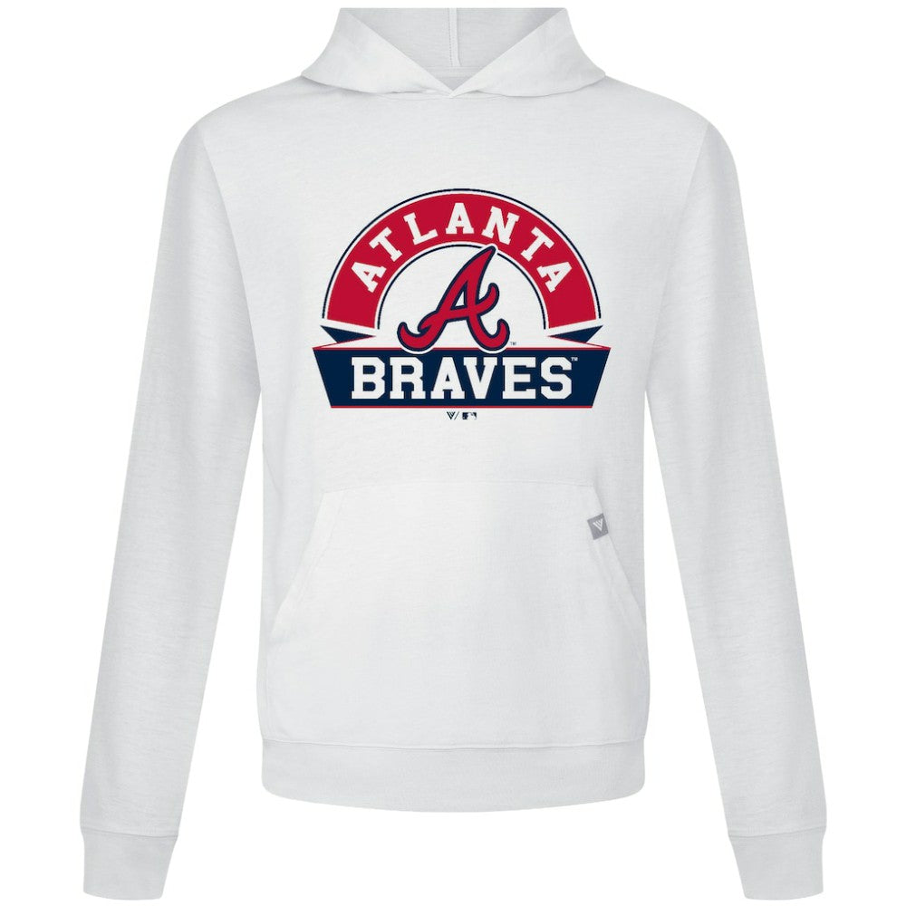 Atlanta Braves Levelwear Relay Banner Arch Pullover Hoodie - White