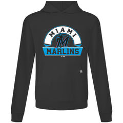 Miami Marlins Levelwear Relay Banner Arch Pullover Hoodie - Black