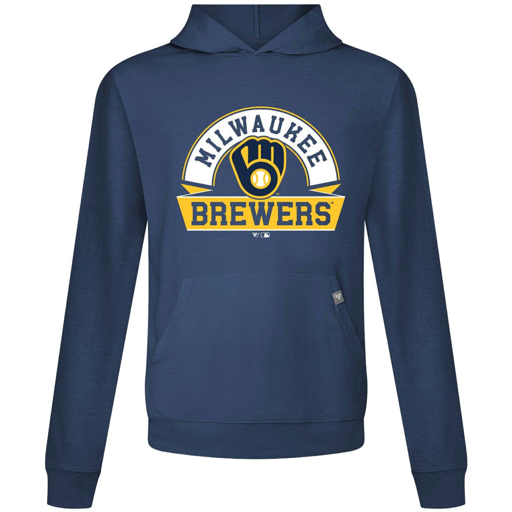 Milwaukee Brewers Levelwear Relay Banner Arch Pullover Hoodie - Navy