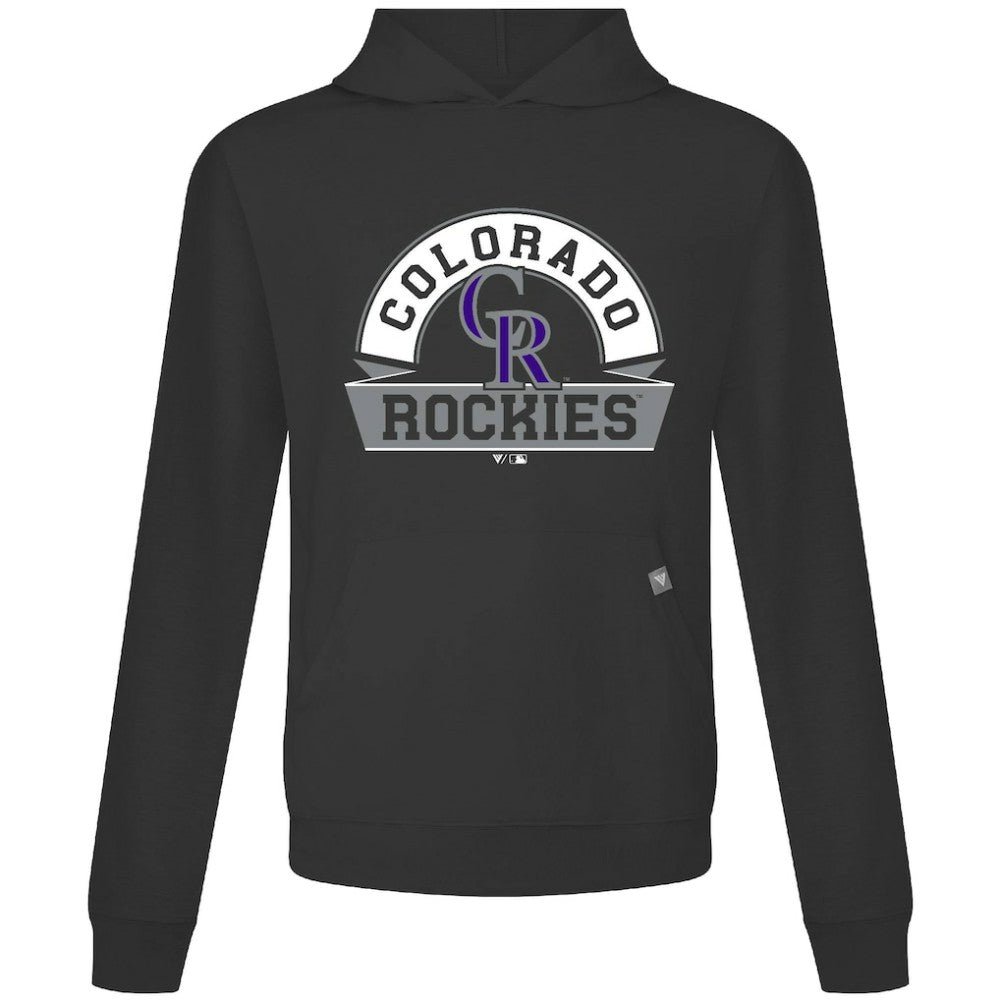 Colorado Rockies Levelwear Relay Banner Arch Pullover Hoodie - Black