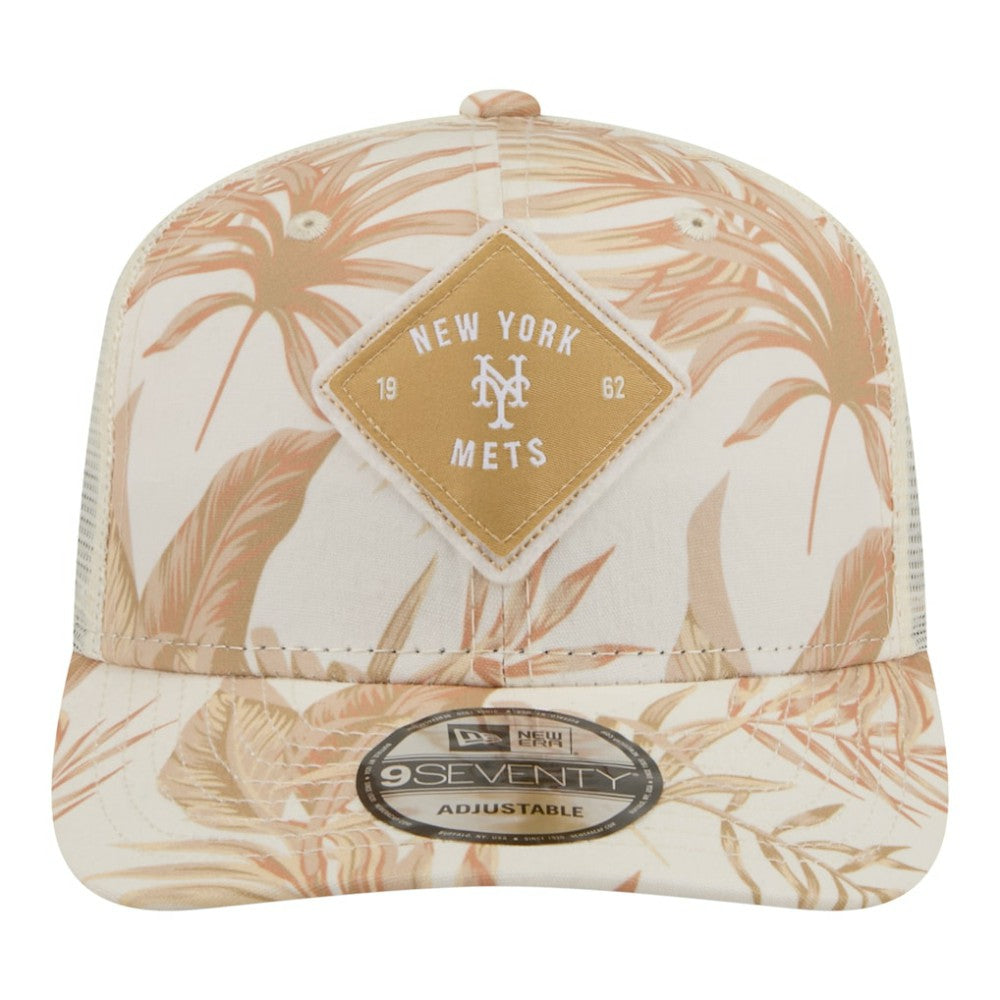New York Mets Tonal Palm 9SEVENTY Adjustable Trucker Hat - Tan | New Era