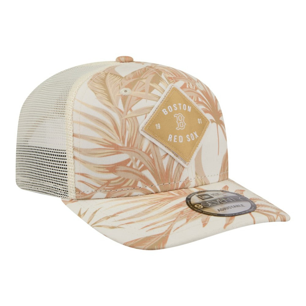 Boston Red Sox Tonal Palm 9SEVENTY Adjustable Trucker Hat - Tan | New Era