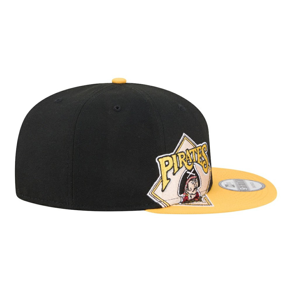 Pittsburgh Pirates Stretched Two-Tone 9FIFTY Adjustable Hat - Black/Gold | New Era