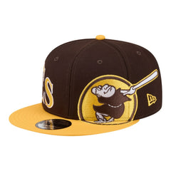 San Diego Padres Stretched Two-Tone 9FIFTY Adjustable Hat - Brown/Gold | New Era