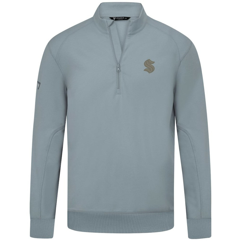 Seattle Kraken Levelwear Copper Upright Quarter-Zip Pullover