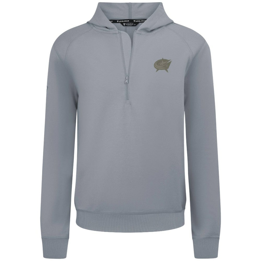 Columbus Blue Jackets Levelwear Technic Quarter-Zip Pullover Hoodie