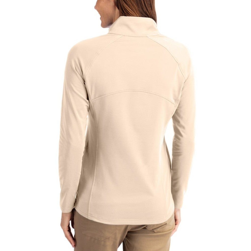 Pittsburgh Pirates Cutter & Buck Women's Cooperstown Collection Adapt Eco Knit Stretch Half-Zip Pullover - Tan