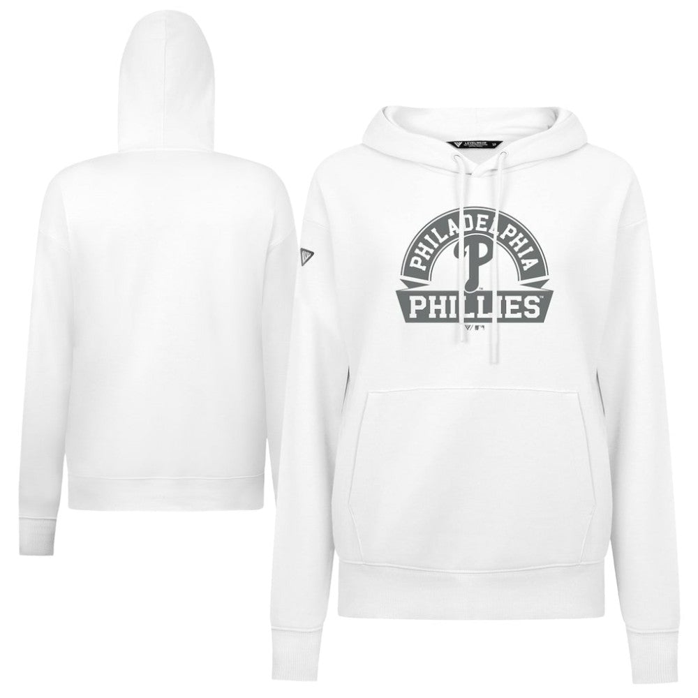Philadelphia Phillies Levelwear Women's Adorn Banner Arch Hoodie - White