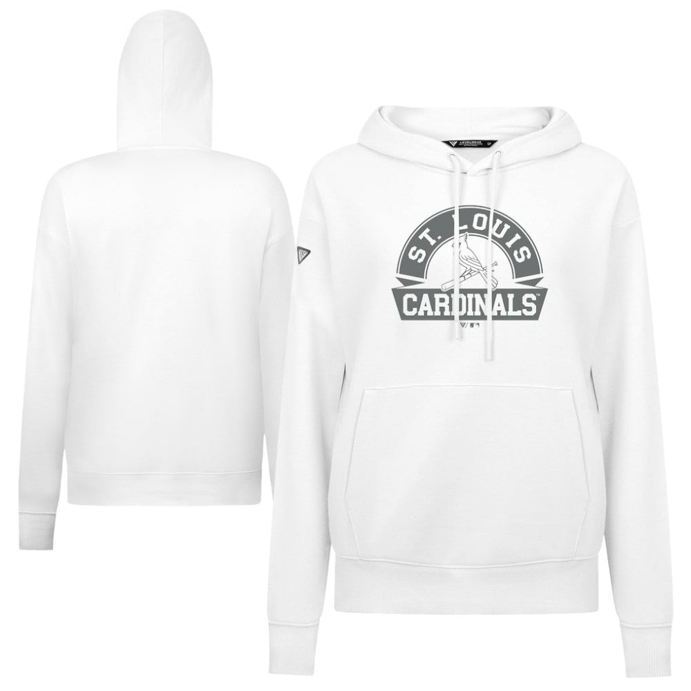 St. Louis Cardinals Levelwear Women's Adorn Banner Arch Hoodie - White