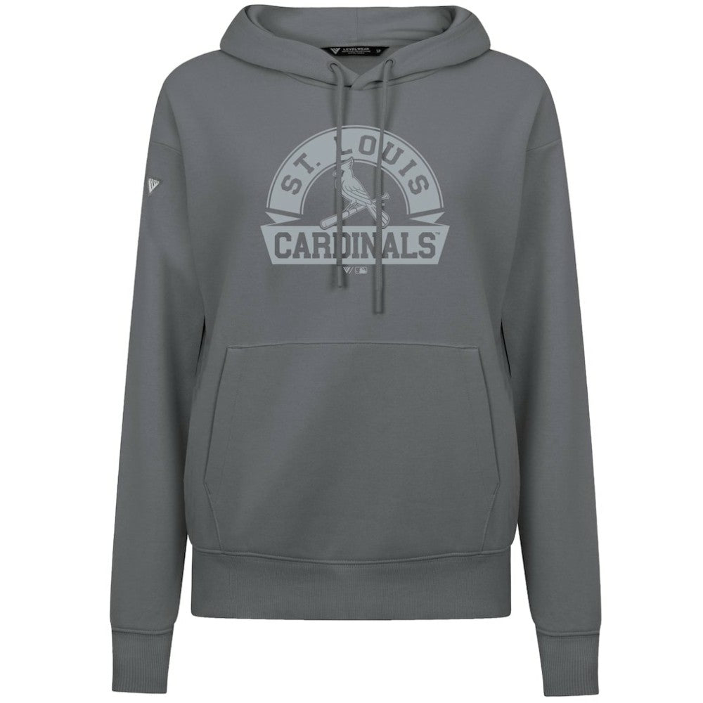 St. Louis Cardinals Levelwear Women's Adorn Banner Arch Hoodie - Stone