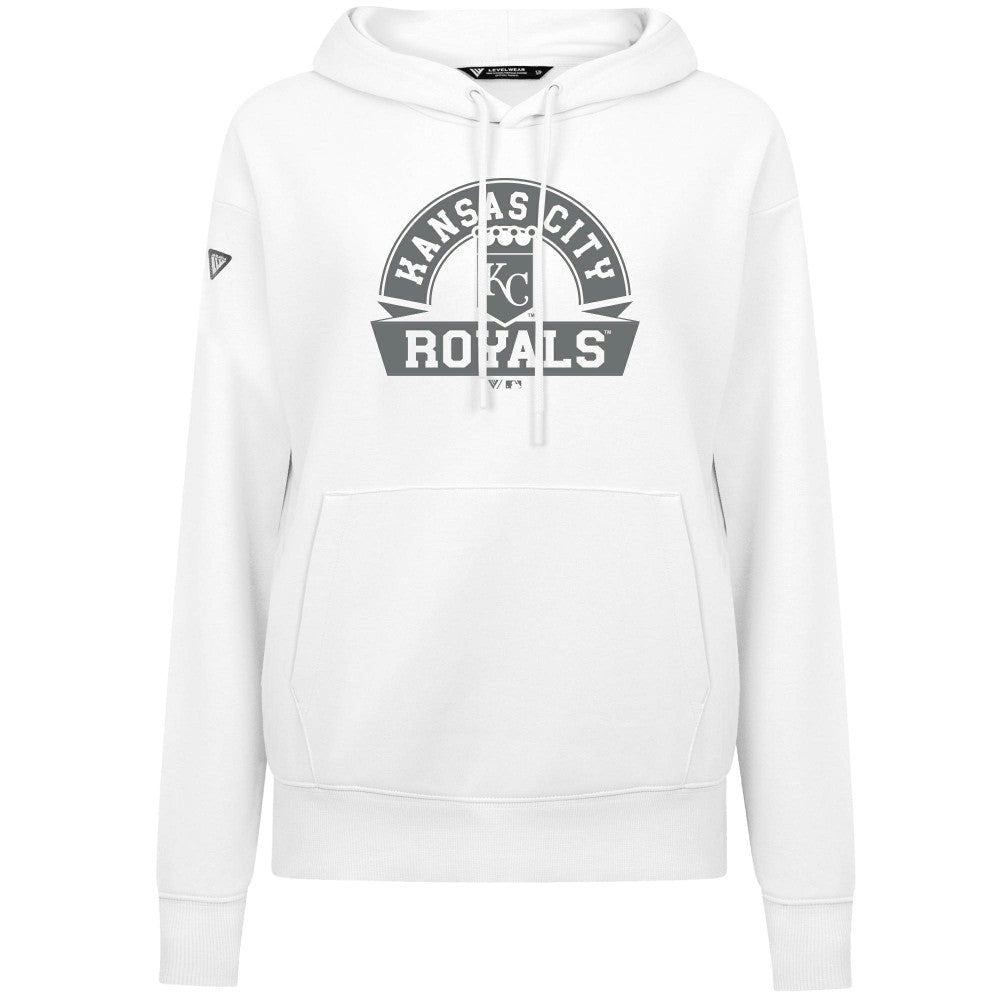 Kansas City Royals Levelwear Women's Adorn Banner Arch Hoodie - White