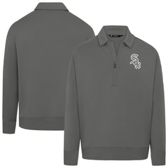 Chicago White Sox Levelwear Women's Canmore Chenille Logo Quarter-Zip Top - Stone