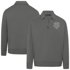 Minnesota Twins Levelwear Women's Canmore Chenille Logo Quarter-Zip Top - Stone