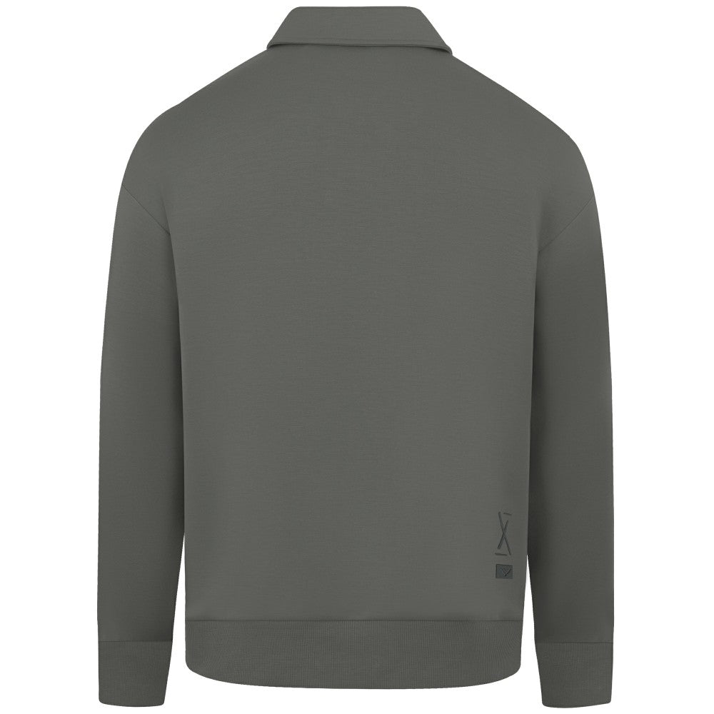 Cincinnati Reds Levelwear Women's Canmore Chenille Logo Quarter-Zip Top - Stone