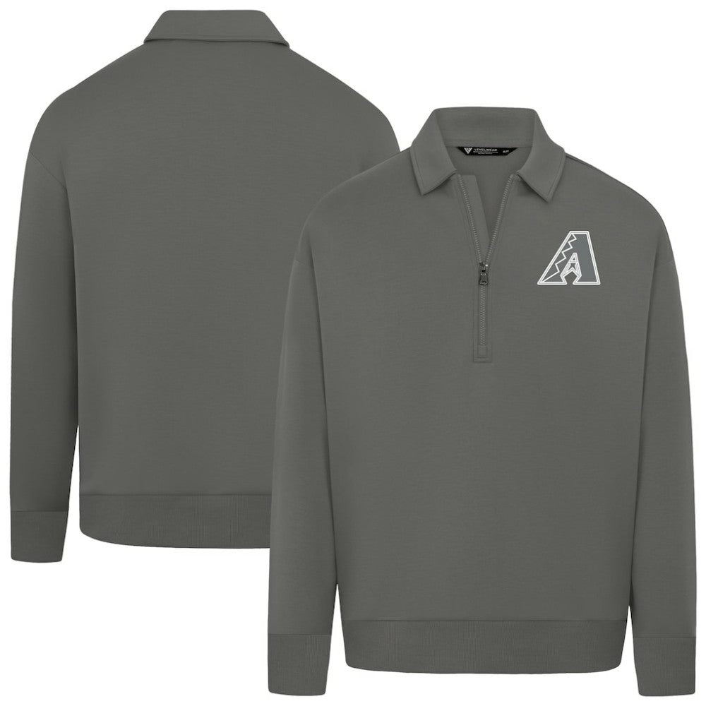 Arizona Diamondbacks Levelwear Women's Canmore Chenille Logo Quarter-Zip Top - Stone