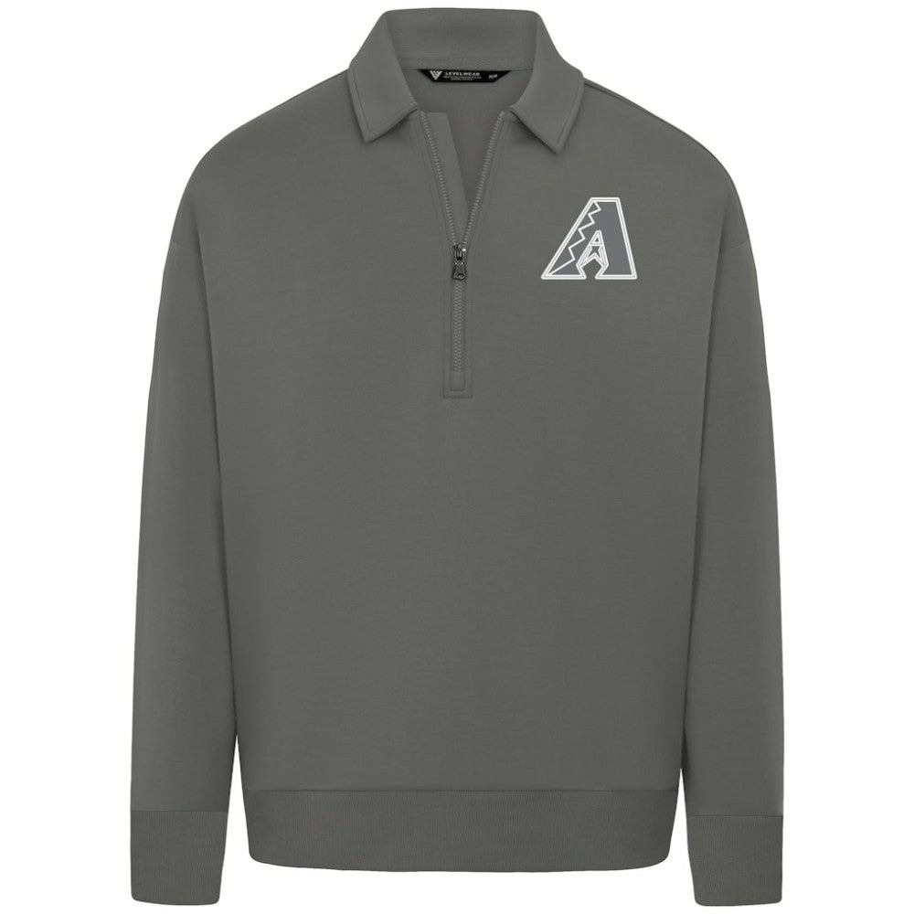 Arizona Diamondbacks Levelwear Women's Canmore Chenille Logo Quarter-Zip Top - Stone