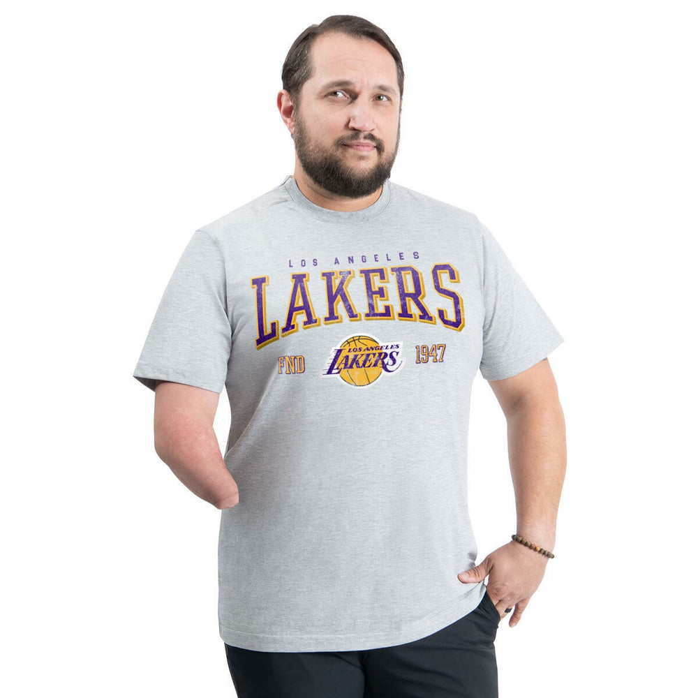 Los Angeles Lakers G-III Sports by Carl Banks Adaptive Classic Team Spirit Short Sleeve T-Shirt - Gray discount