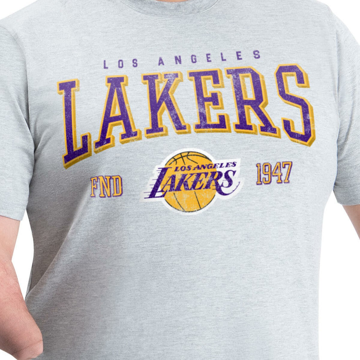 Los Angeles Lakers G-III Sports by Carl Banks Adaptive Classic Team Spirit Short Sleeve T-Shirt - Gray discount