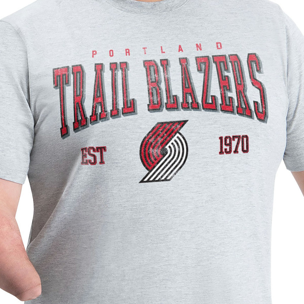 Portland Trail Blazers G-III Sports by Carl Banks Adaptive Classic Team Spirit Short Sleeve T-Shirt - Gray cheap