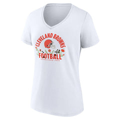 NFL Cleveland Browns Shedeur Sanders  Women's Floral Name & Number V-Neck T-Shirt