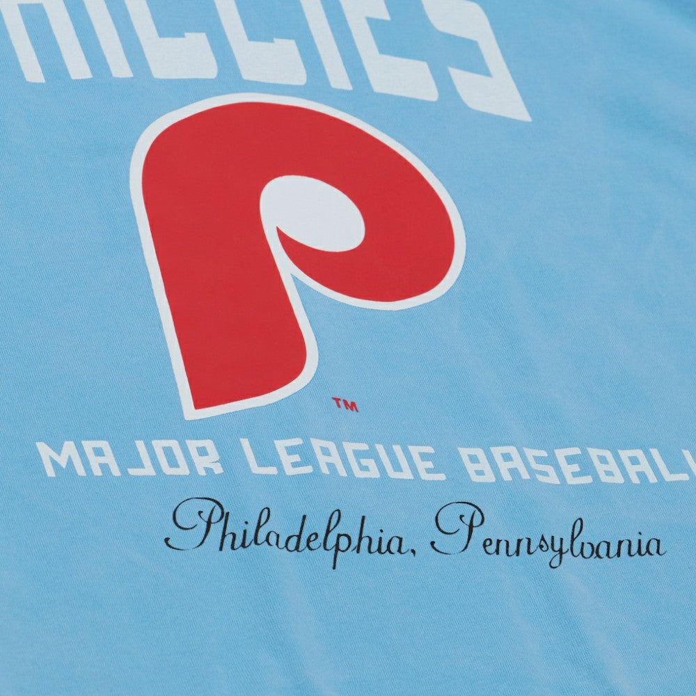 Philadelphia Phillies Women's Cooperstown Cropped Boxy T-Shirt - Light Blue | Mitchell & Ness