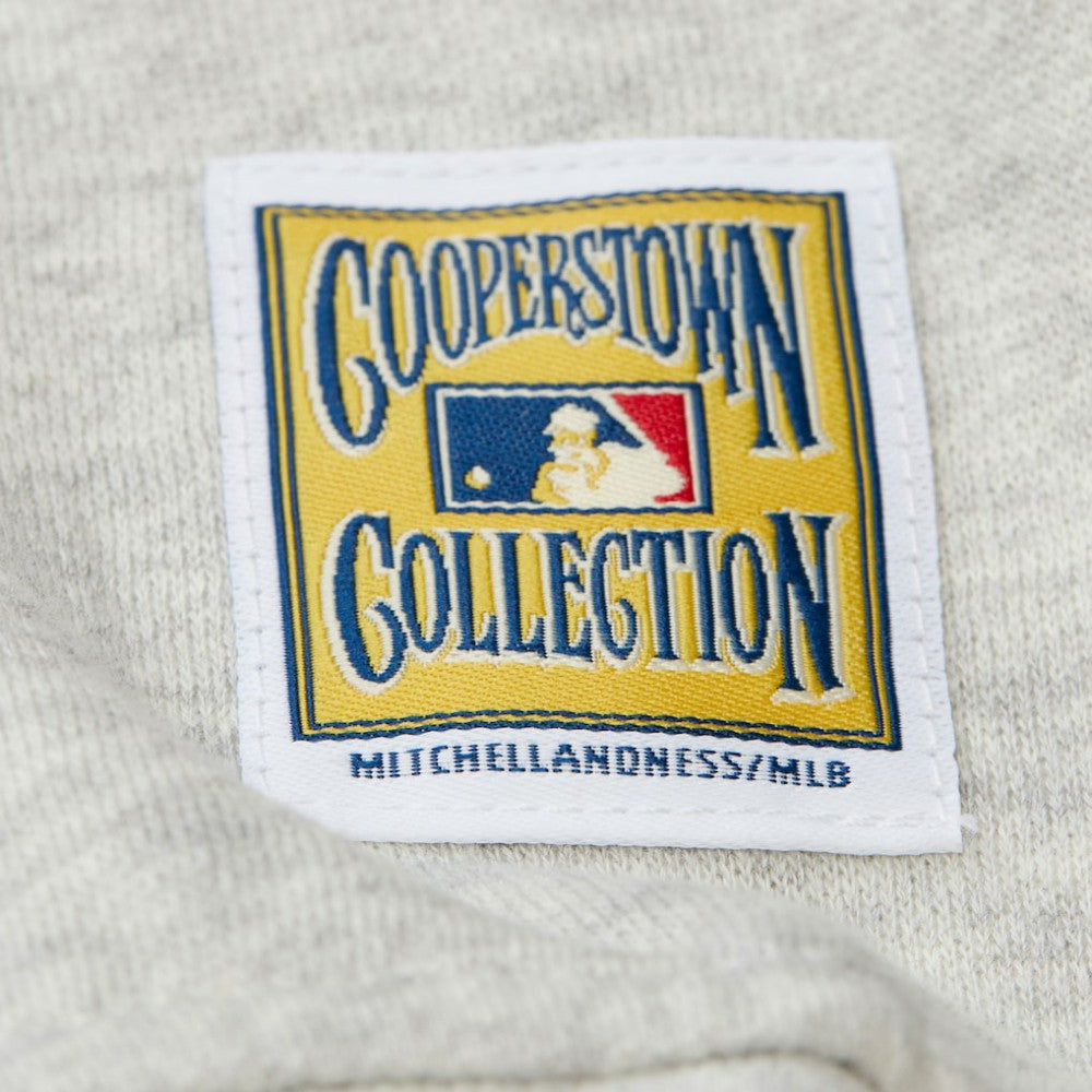 Philadelphia Phillies Women's Cooperstown Collection V-Neck Cropped Toggle Sweatshirt - Heather Gray | Mitchell & Ness