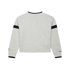 Los Angeles Dodgers Women's Cooperstown Collection V-Neck Cropped Toggle Sweatshirt - Heather Gray | Mitchell & Ness