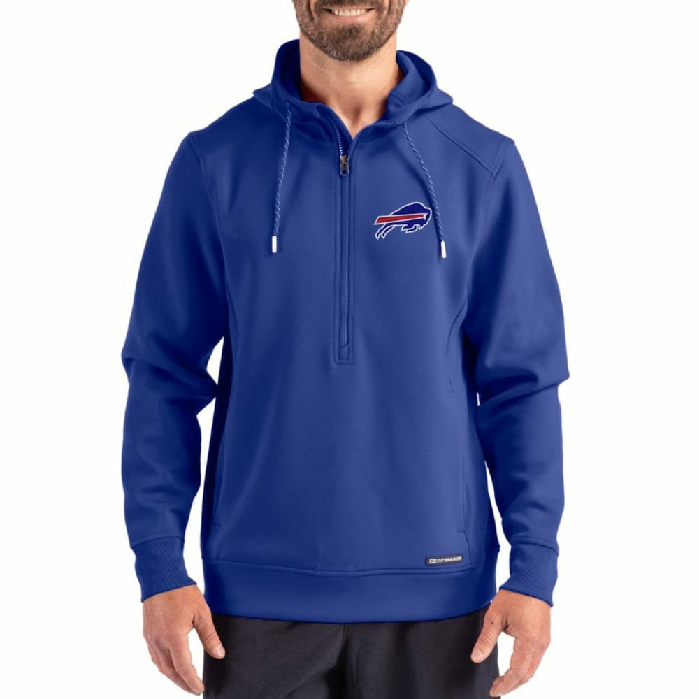 NFL Buffalo Bills Cutter & Buck Roam Eco Half-Zip Recycled Pullover Hoodie