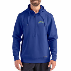 NFL Los Angeles Chargers Cutter & Buck Roam Eco Half-Zip Recycled Pullover Hoodie