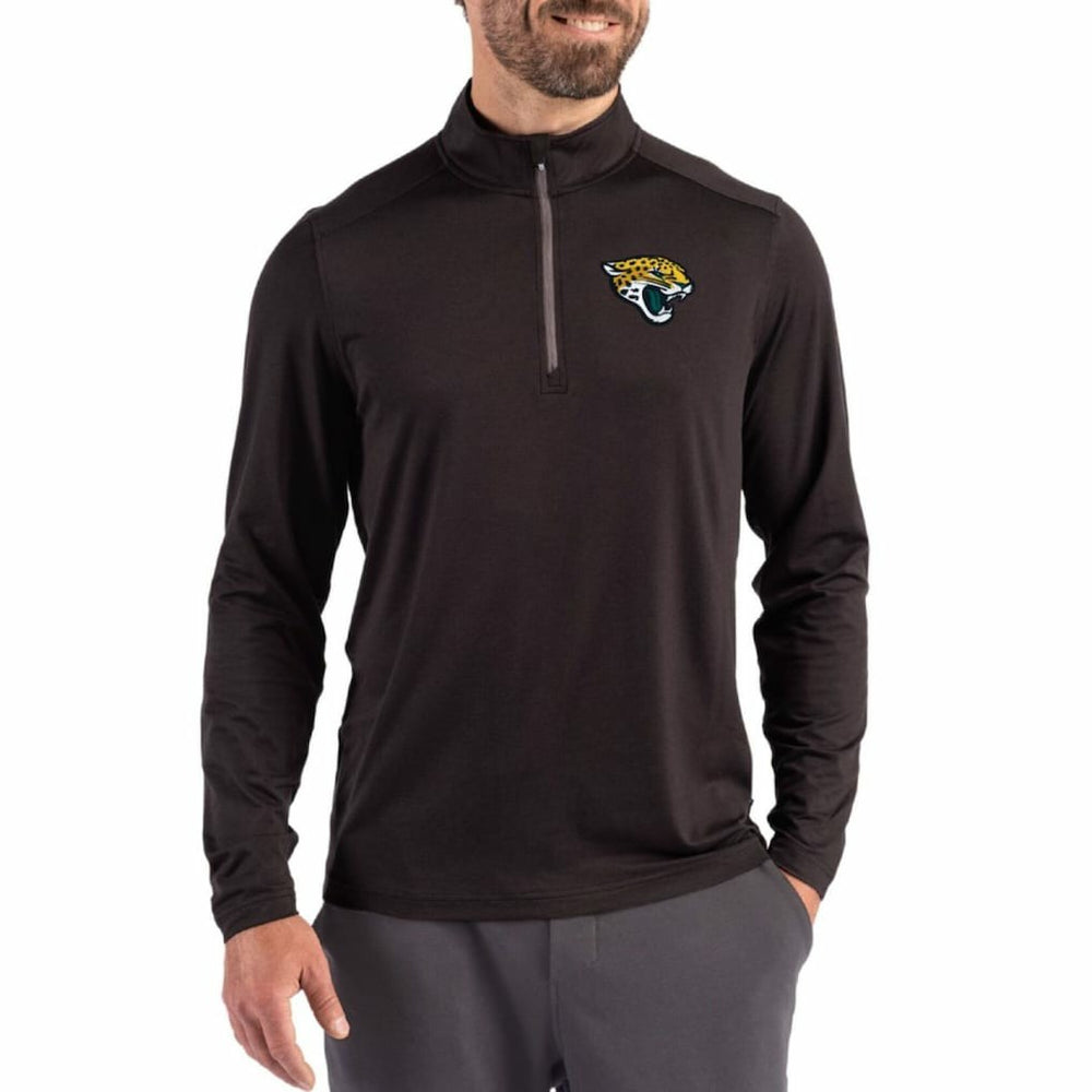 NFL Jacksonville Jaguars Cutter & Buck Coastline Epic Comfort Recycled Quarter-Zip Pullover