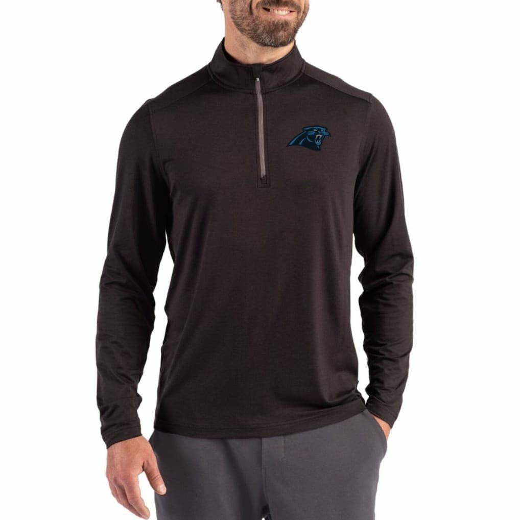 NFL Carolina Panthers Cutter & Buck Coastline Epic Comfort Recycled Quarter-Zip Pullover
