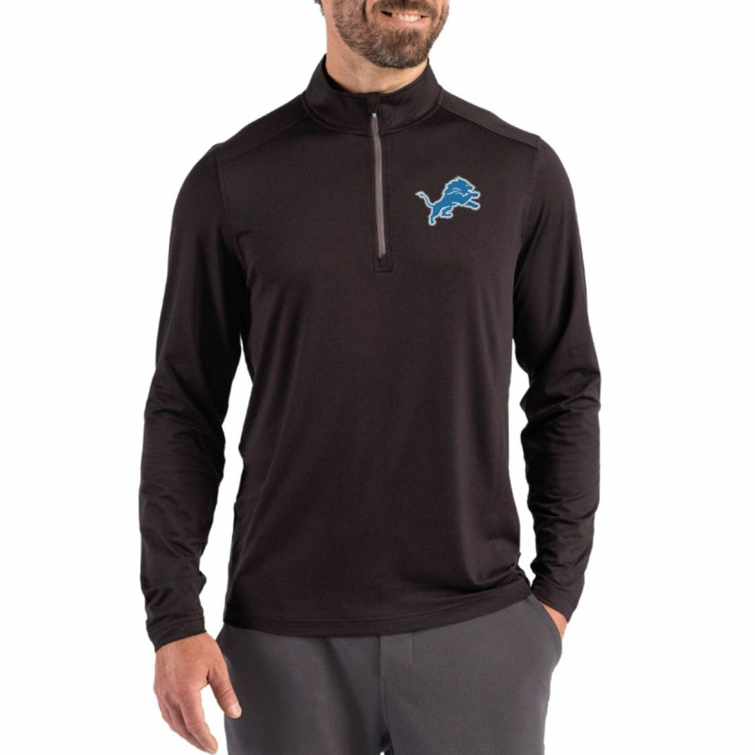 NFL Detroit Lions Cutter & Buck Coastline Epic Comfort Recycled Quarter-Zip Pullover