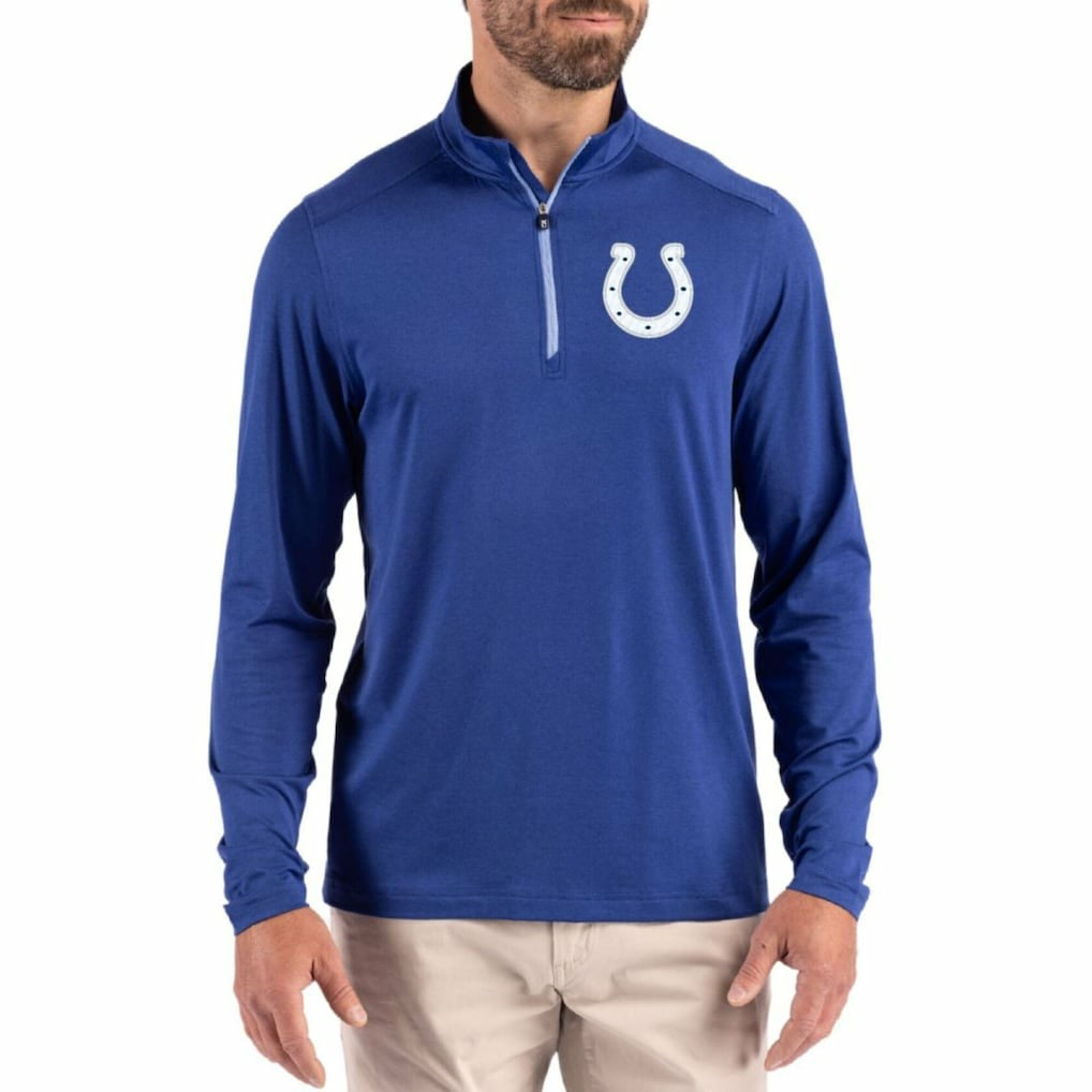NFL Indianapolis Colts Cutter & Buck Coastline Epic Comfort Recycled Quarter-Zip Pullover