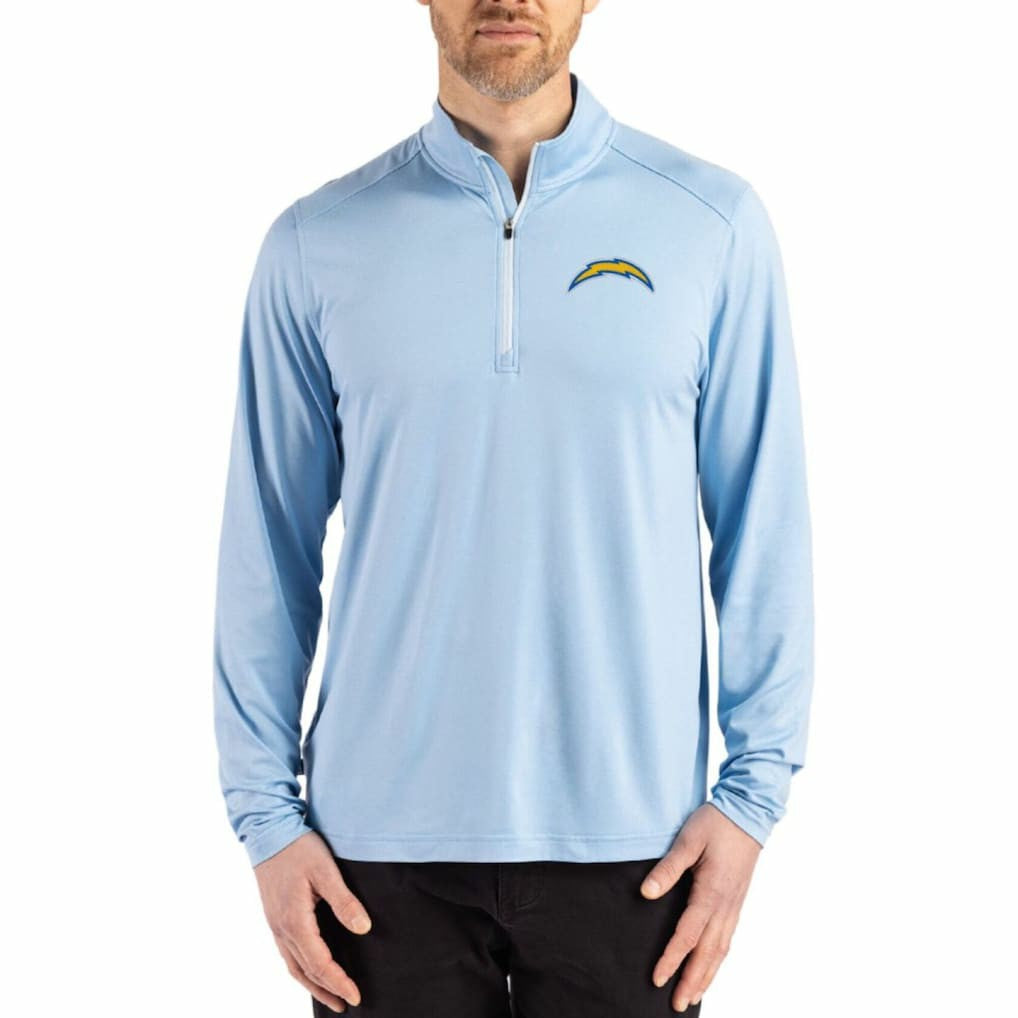 NFL Los Angeles Chargers Cutter & Buck Coastline Epic Comfort Recycled Quarter-Zip Pullover